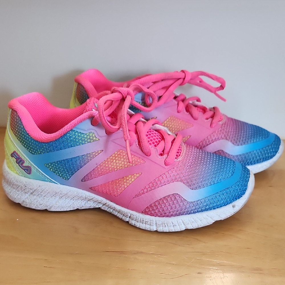 Fila Pink and Blue Gradient Athletic Shoes